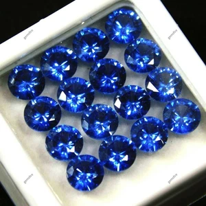 16 PCS Natural Sapphire Gemstone CERTIFIED 5 MM Ceylon Blue Round Cut Lot - Picture 1 of 10