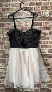 Lipsy Premium VIP Bow Sweatheart Sequin Beaded Satin Bow Party Dress Size 18 New - Picture 1 of 13