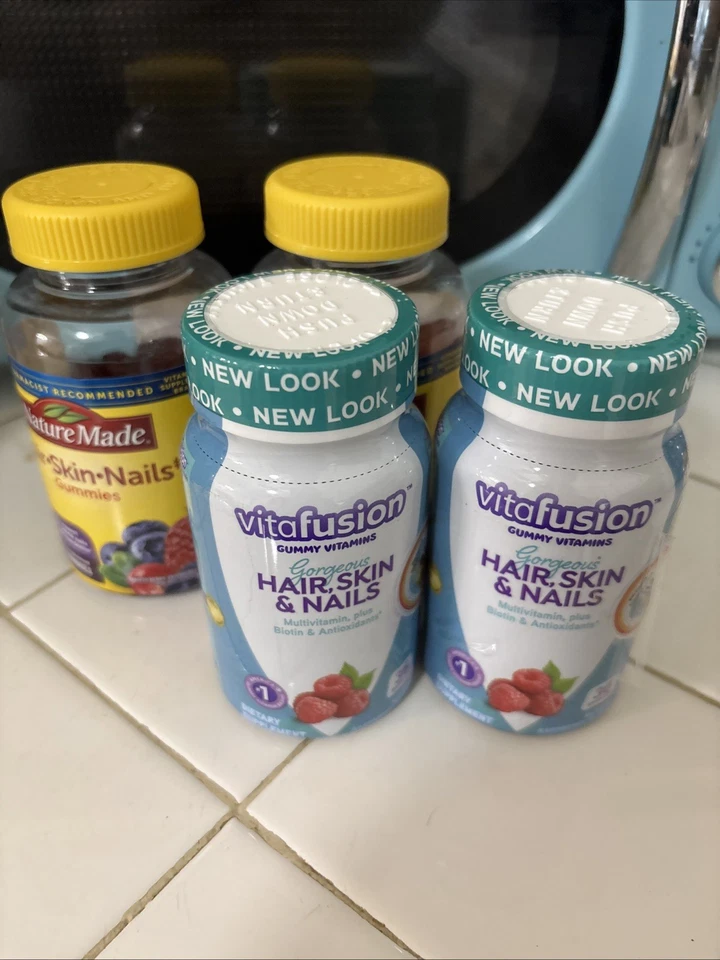 2 Vitafusion And 2 Nature Made Gummies: Hair Skin And Nails. 4 Total. (EXPIRED) - Image 1 of 4