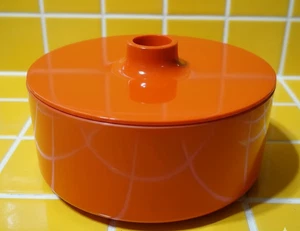 Hellerware Heller MCM Orange Stacking Finger Lid Cereal Bowl VTG 4 7/8" X 2 3/8" - Picture 1 of 4