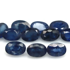 7.70 CT. Heated 12Pcs Blue Sapphire Madagascar Oval - Picture 1 of 4