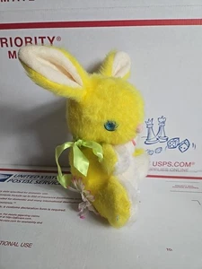 Vintage Gund Yellow Bunny Rabbit Plush 8" Stuffed Animal - Picture 1 of 23