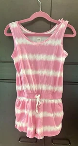 Girls Gap Romper Size Small 6/7 Pink Tie Dye - Picture 1 of 2
