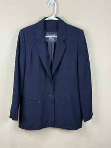 Burberrys' of London Women Wool Blend Blazer Jacket 10 Navy Burberry - Picture 1 of 8