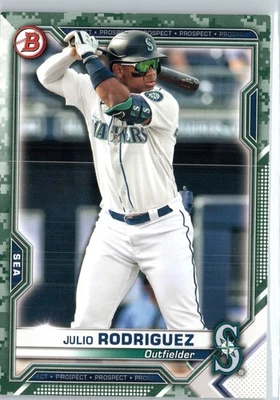 2021 Bowman #BP-86 Julio Rodriguez Prospects Camo - Image 1 of 2