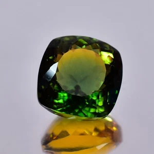 Natural Certified Russian Demantoid Garnet 9.00 Ct Loose Gemstone Cushion Cut - Picture 1 of 8