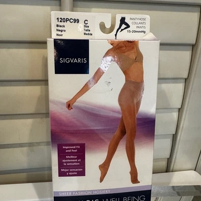 Pantimedias Sigvaris Sheer Fashion 120 piezas 99 talla C negras Foto 1 de 2
