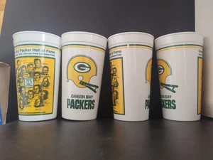 Green Bay Packers Hall of Fame Lambeau Field 6.75" Lot Of 4 Plastic Cups Vintage - Picture 1 of 5