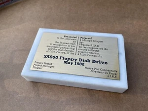 Vintage Silicon Valley Shugart SA800 DISKETTENLAUFWERK SCHREIBTISCHPLATTE PAPIER GEWICHT #2 - Bild 1 von 6