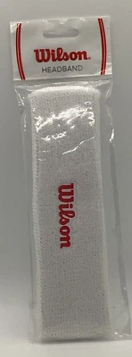 Wilson Sports Performance Headband, One Size Fits Most, White, Brand New in Pkg - Image 1 of 4
