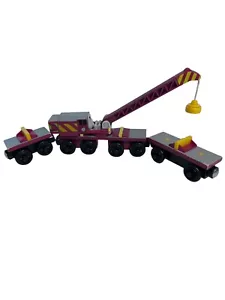 ROCKY the Crane with Front & Back Cars - Thomas & Friends Wooden Railway 2005 - Picture 1 of 6