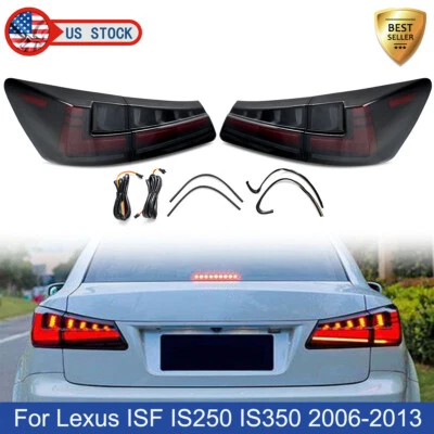 LED Tail Lights Smoked Sequential Rear Lamp For 2006-2013 Lexus IS250 IS350 ISF - Изображение 1 из 4
