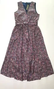 Abito senza maniche J.Crew nuovo con etichette finto avvolgente in Liberty® Kayoko blu intenso floreale taglia 6 - Foto 1 di 14