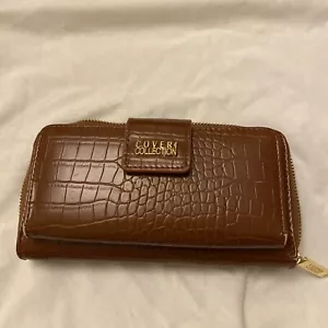 Coveri Collection Handtasche braun Mokassin Kroko Riemen - Bild 1 von 10