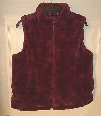 Chaleco Nicole Miller "ORIGINAL" MED Piel Sintética y Puffer Reversible Cremallera Completa LOTE Foto 1 de 4