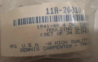 Ford 1941-48 4 puertas coche cuarto moldura clip kit, 11A-20010 Foto 1 de 3