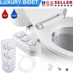 Bidet Fresh Water Spray Kit Non-Electric Toilet Seat Attachment w/ Dual Nozzle - Picture 1 of 12