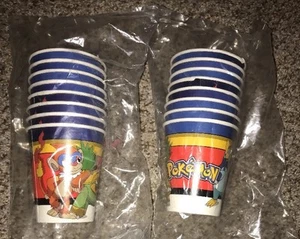 POKEMON & Friends 9oz PAPER CUPS Birthday Party Supplies 2 New Packs of 8 - Picture 1 of 2