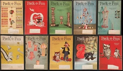 (10) PACK*O*FUN SCRAP CRAFT MAGAZINES - VINTAGE 1963-1969 - COMPLETE W/ INSERTS - Image 1 of 4
