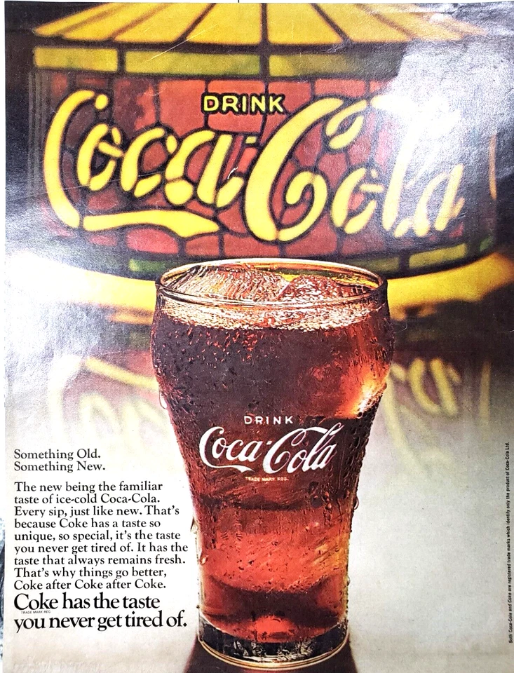 PRINT AD 1964 Coca Cola Coke Glass Tiffany Style Swag Lamp 9.5x12.5 - Image 1 of 1