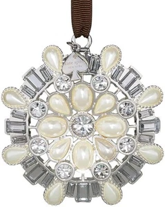 Kate Spade Nueva York adorno navideño con joyas 2015 gemas plateadas/cristales nuevo - Imagen 1 de 5