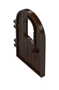 1 nuovo LEGO porta marrone scuro 1x4x6 top rotondo con finestra e buco della serratura 64390 porta castello - Foto 1 di 6