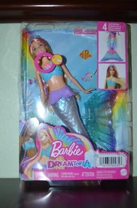 Barbie Dreamtopia Doll Twinkle Lights Mermaid 2021 Damage Box blonde/pink hair - Picture 1 of 8