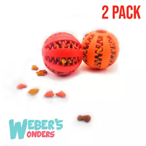 2 Pack Paw Tricky Treat Ball for Dogs - Food Dispensing Puppy Toy Non Toxic - Picture 1 of 5