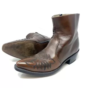Botas al tobillo Durango para hombre talla 8 D marrón cuero con cremallera lateral cortas occidentales DB434 - Imagen 1 de 12