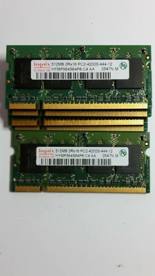 5x 512MB Hynix 2Rx16 PC2-5300 DDR2 667 HYMP164S64CP6-Y5 AB SO DIM 200 - Bild 1 von 2