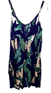 Tropical Print Plus Size Cami Romper Wide Leg Plus Size XXL with Pockets - Picture 1 of 11
