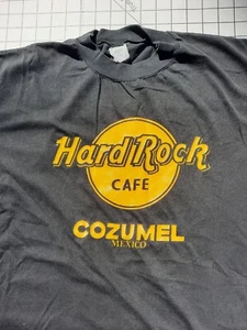 Hard Rock Sz L Cozumel Mexico Single Stitch Shirt Men Black Tequila Joe VIintage - Picture 1 of 11