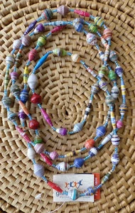 Afrikanischer Schmuck Papierperlen glänzend Halskette Kenia Fair Trade neue Farben GGG - Bild 1 von 1