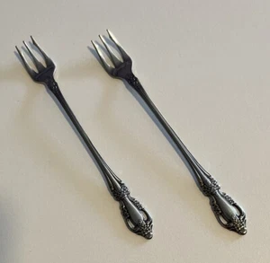 2 Oneida Raphael Distinction Edelstahl Cocktail Meeresfrüchte Gabeln Gurken Servieren - Bild 1 von 10