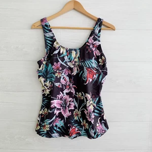 Nuevo con etiquetas Trajes de baño Fullfitall - Tankini negro floral tropical acolchado talla 16 - Imagen 1 de 4