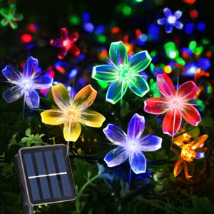 Solar String Lights Outdoor,23ft 50 LED Solar Cherry Blossom Fairy String Light - Picture 1 of 13