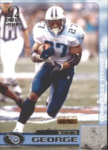 2000 Pacific Omega Premiere Date Titans Football Card #140 Eddie George /92