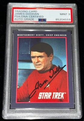 James Doohan "Beam Me Up Scottie" Impel STAR TREK Signed Auto Rookie Card RC PSA - Image 1 of 2