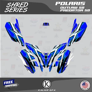 Graphics Kit for POLARIS PREDATOR 50 04-07 OUTLAW 50 08-19 Shred - BLUE - Picture 1 of 5