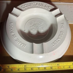 Vintage Courtaulds Bakelite,made In Rayon Ash Tray,white/ Cream,unused,have Many - Picture 1 of 18