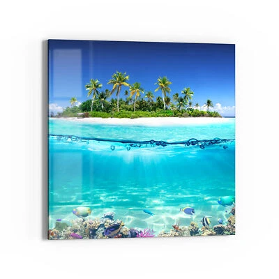 DEQORI Magnettafel Glas 'Insel im tropischen Meer' beschreibbar, viele Größen - Bild 1 von 4
