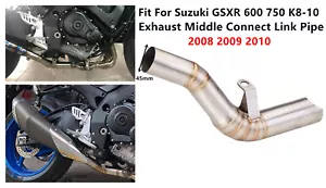 Exhaust Link Pipe Slip On Modified For Suzuki GSXR 600 GSXR 750 K8-10 2008-2010 - Foto 1 di 9
