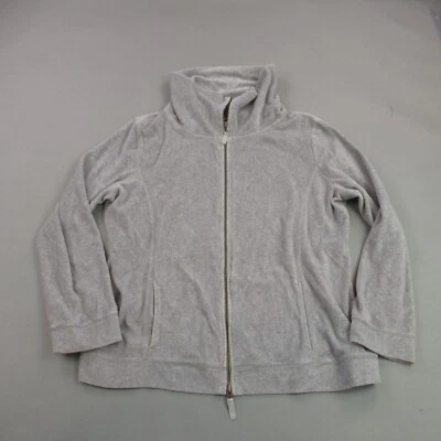 J Jill Jacket Womens XL Full Zip Long Sleeve Outdoors Gray Fleece - Image 1 of 4