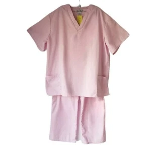 NWT Natural Uniforms Plus Women's Work Scrubs Shirt/Pant Set Pink 2XL - Picture 1 of 5