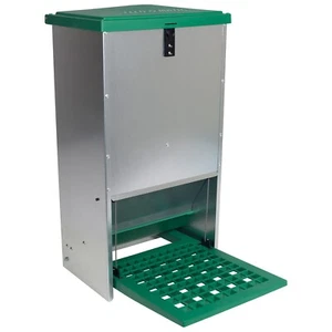 Feedomatic Futterautomat 20kg mit Trittplatte, Geflügelfutterautomat, Hühnertrog - Bild 1 von 6