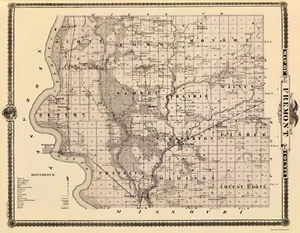 Mapa histórico del condado - Fremont County Iowa - Andreas 1875 - 23 x 29,62 - Imagen 1 de 20