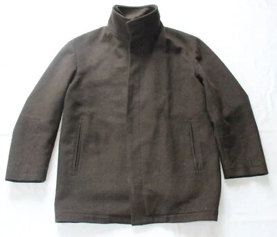 Abrigo MARIO VALENTE LANA CACHEMIRA Botón Cremallera Hombre 48 XL X-GRANDE Marrón ITALIA Foto 1 de 4