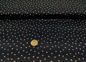 Mini Flowers schwarz Biostoff Baumwolle Popeline Webware Meterware Blumenstoff - Bild 1 von 2
