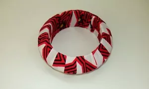 ACCESSOIRES & DAZ BRACELET EN BOIS RECOUVERT DE TISSU JAVA WAX MULTICOLORE N°6 - Picture 1 of 5