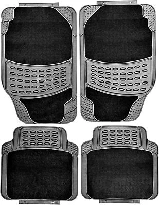 Rubber Car Mats Set To Fit Tata Indigo Estate Cut To Fit With Carpet Inlay - Image 1 of 4